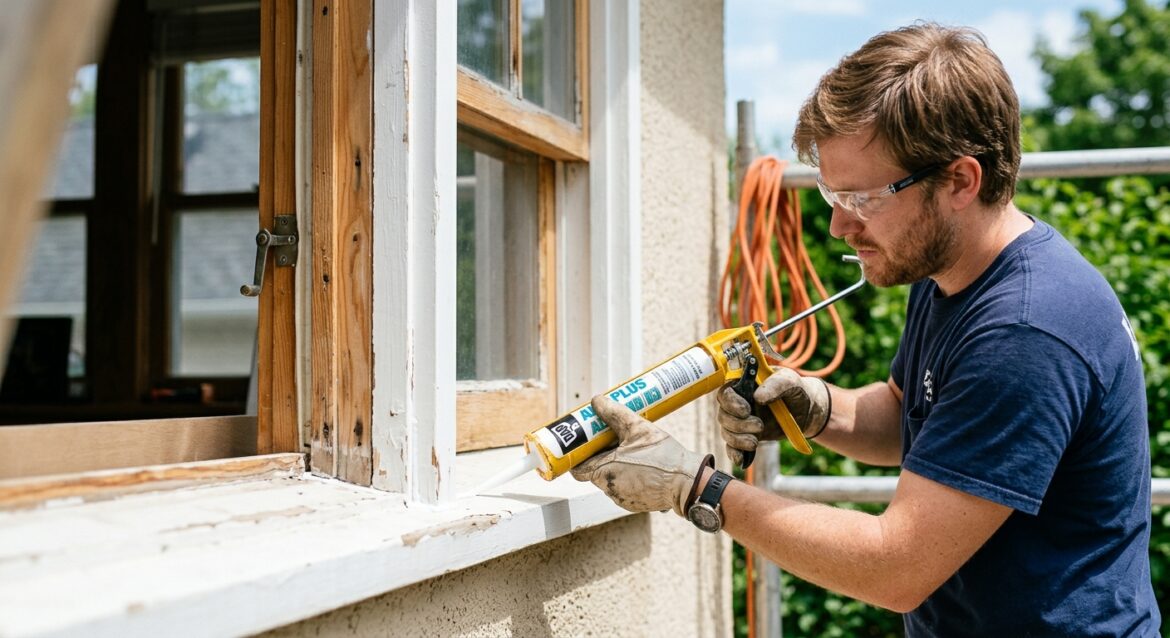 Fenster abdichten mit Silikon – Heimwerker dichtet Fensterrahmen professionell ab