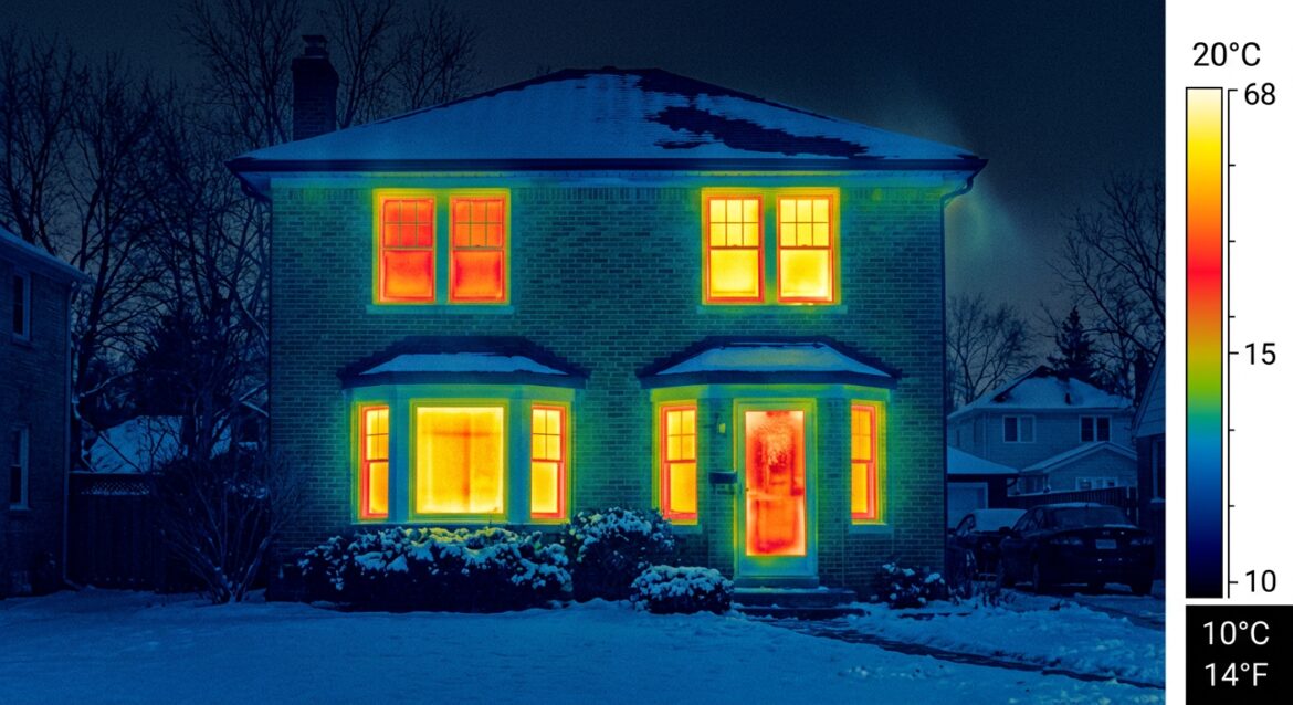 Fenster dämmen U-Wert – Wärmeverlust durch Fenster sichtbar mit Wärmebildkamera