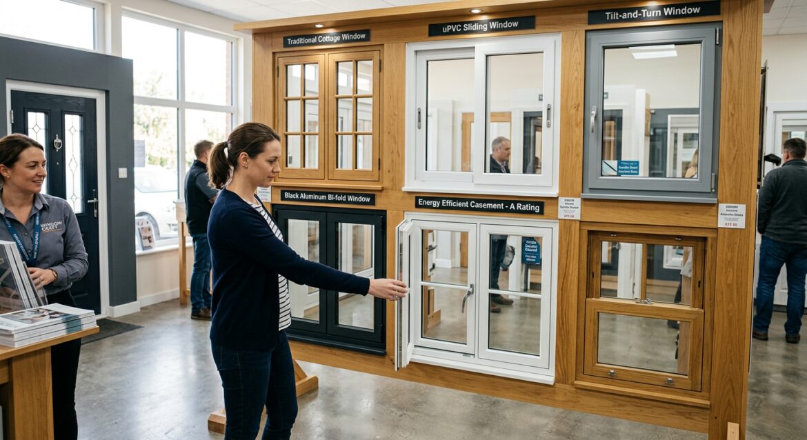 Fenster kaufen Ratgeber – Auswahl verschiedener Fenstertypen in der Ausstellung