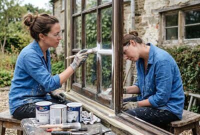 Holzfenster streichen – fachgerechte Renovierung des Holzrahmens mit Pinsel